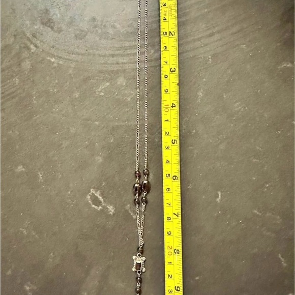 Rare ANTIQUE Vintage Pendant Garnet Negligee Silver Pendant Necklace - Picture 5 of 5